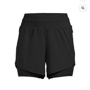 Avia Women's Black High-Rise Athletic Shorts with Bike Liner